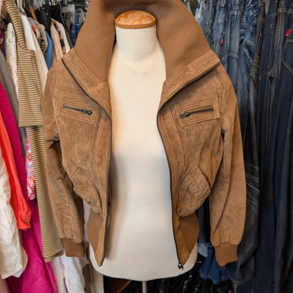 Jou Jou Tan Bomber Jacket for Women